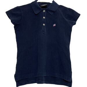 Vintage Polo Jeans Co Ralph Lauren Polo Short Sleeve RL Flag Chest Logo Navy M